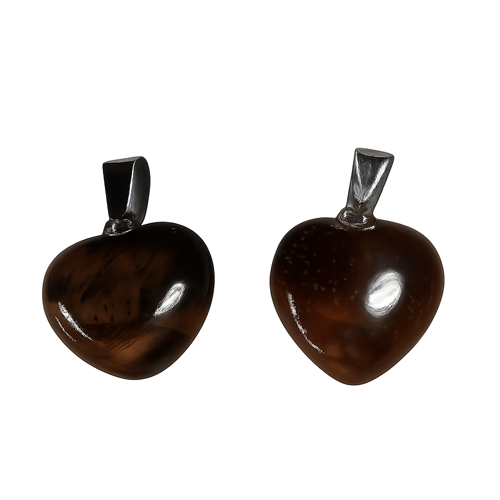 oeil de tigre - Pendentif en coeur pour animaux