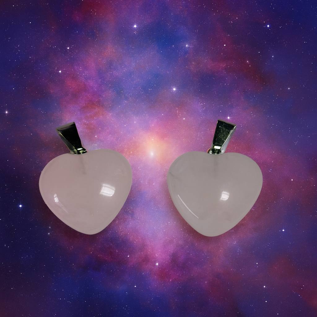 Quartz rose - Pendentif en coeur pour animaux