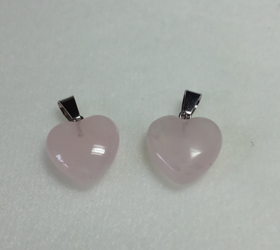 Quartz rose - Pendentif en coeur pour animaux