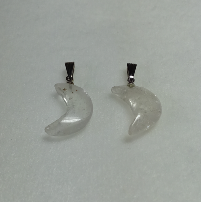 Cristal de roche - Pendentif lune pour animaux